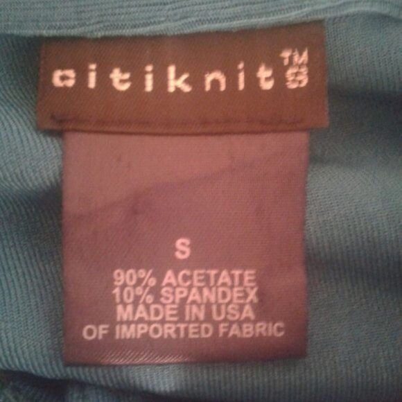 Citiknits S Jacket Teal Long Sleeve Mandarin Collar Button Up Slinky Travel Knit - Picture 8 of 8